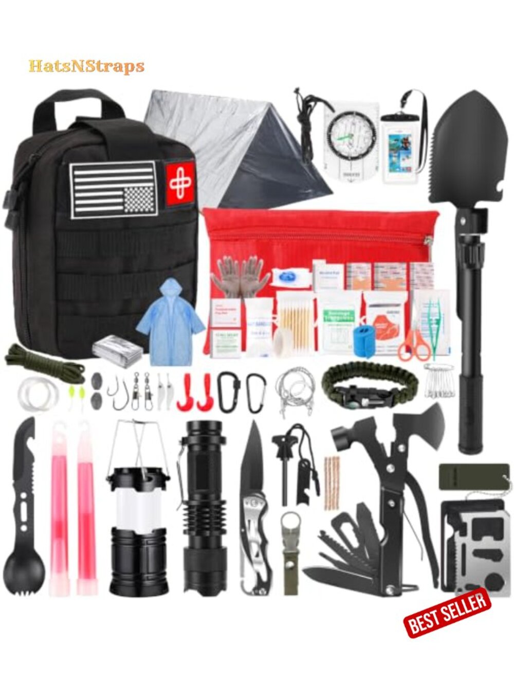 249-Piece Emergency Survival Kit First Aid Supplies Tactical Axe Flashlight